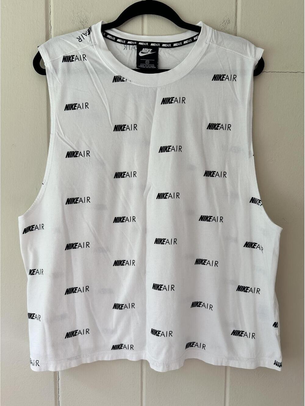 Nike Women’s White 100% Cotton NSW Air Muscle All-Over-Print Tank Size 1x